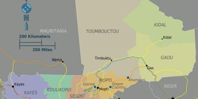 Zemljevid Mali regije